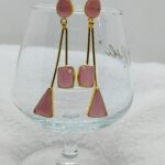 Pink Onyx Stone Earrings