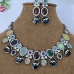 Sabyasachi Multi Colour Semi-Precious Stone Necklace Set for Women