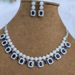 American Diamond & Stone Studded Necklace Set for Women