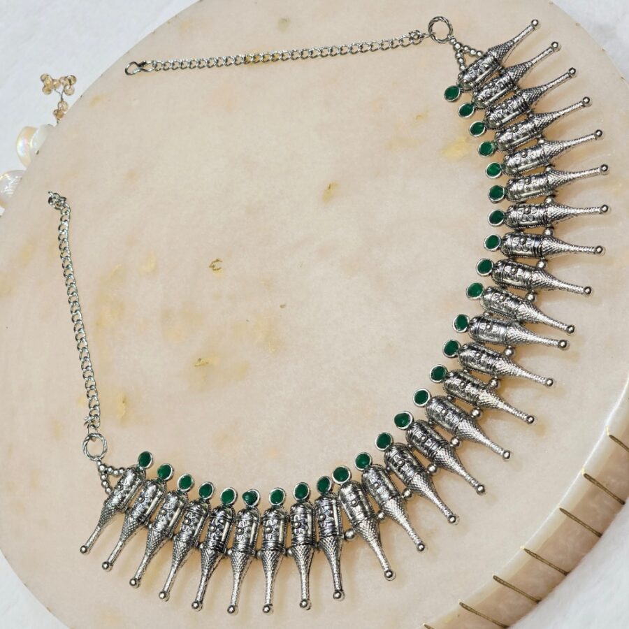 Green Oxidized Necklace