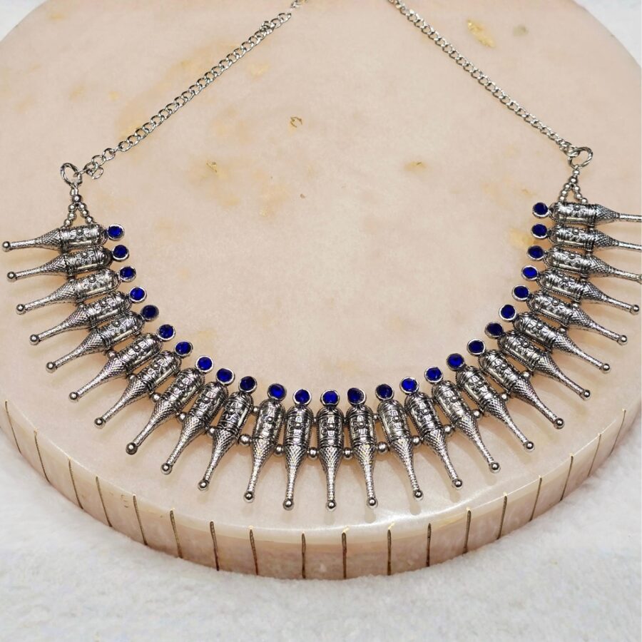 Blue Oxidized Necklace