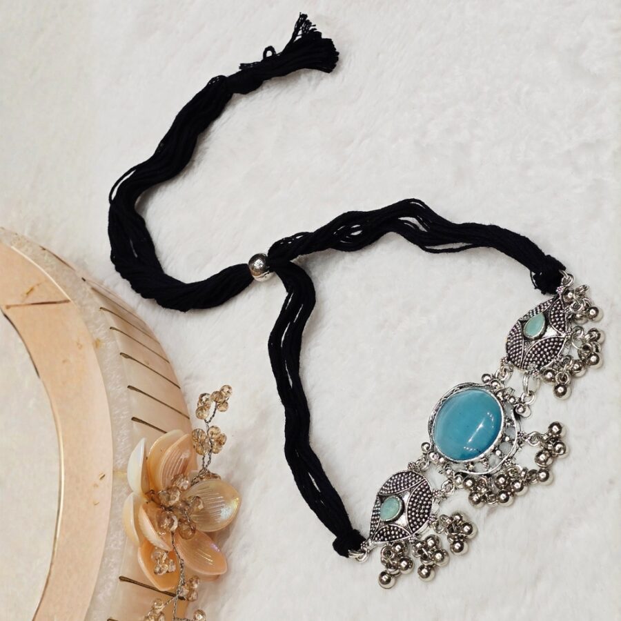 Blue Oxidized Necklace