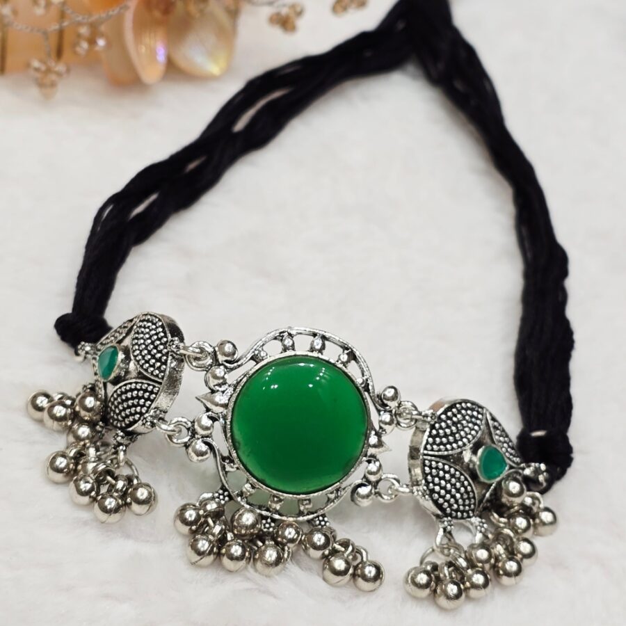 Green Oxidized Necklace