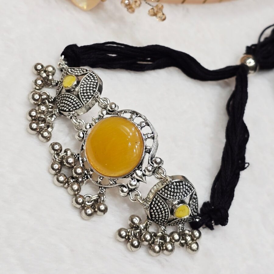 Yellow Oxidized Necklace