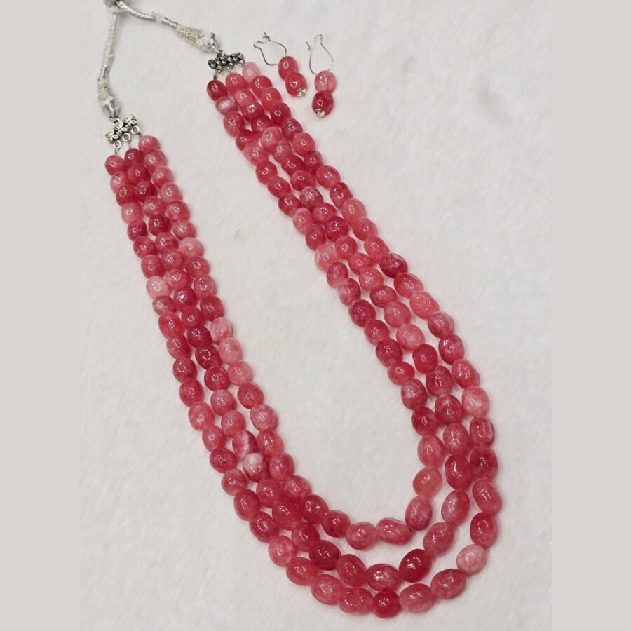 Rose Jade Stone Necklace