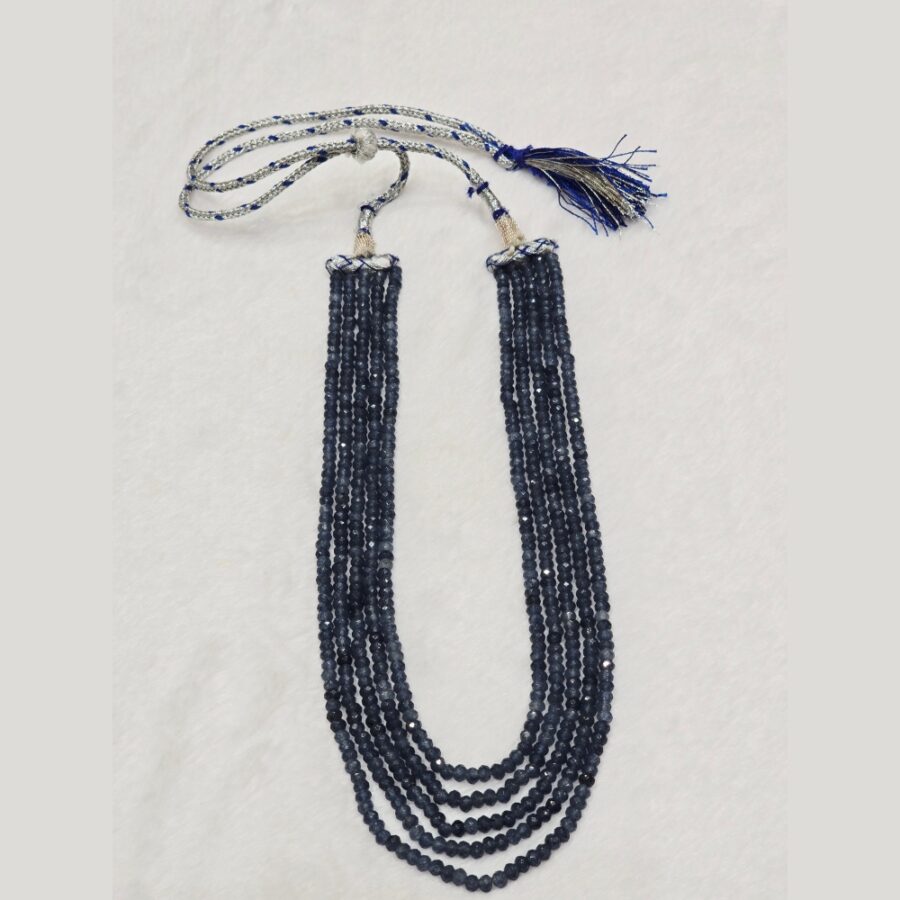 Natural Blue Sapphire Beaded Necklace