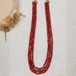 Maroon Beaded Necklace - Image 3