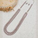 Metallic Shade Pearl Necklace - Image 3
