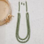 Metallic Green Pearl Necklace - Image 3