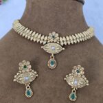 Emerald Stone Studded Indian Necklace Set for Women
