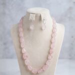 Real Rose Quartz Stone Necklace