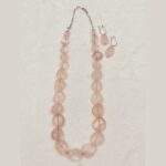 Real Rose Quartz Stone Necklace - Image 3