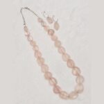 Real Rose Quartz Stone Necklace - Image 4