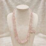 Real Rose Quartz Stone Necklace