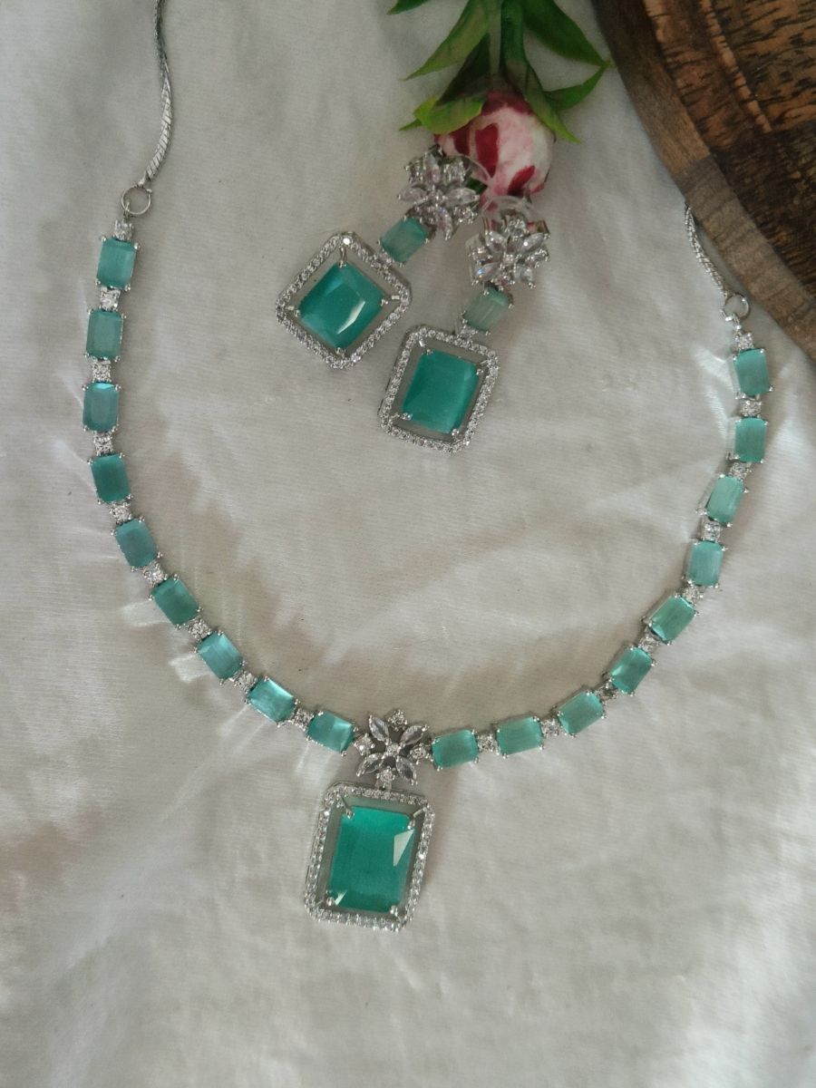 17.jpg American Diamond Necklace Set - Image 1
