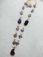 Barook with blend of moonstone agate stone necklace