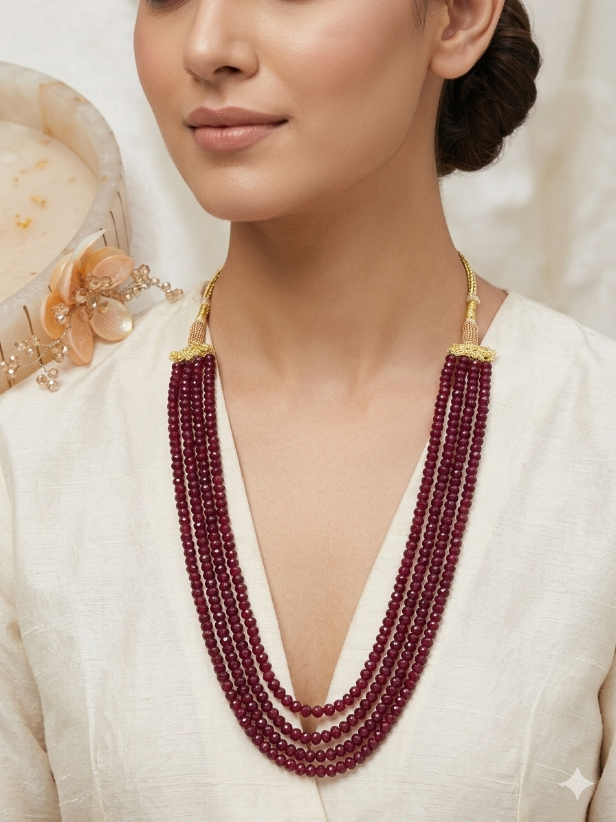 1773053710602.png Maroon Beaded Necklace - Image 1