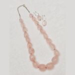 Real Rose Quartz Stone Necklace - Image 3