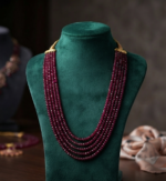Ruby Beaded Necklace – Ethnic Indian Bridal Statement Jewelry - Image 2