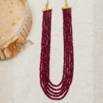 Dark Red Beaded Necklace - Image 3