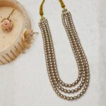Metallic Copper Pearl Necklace - Image 2