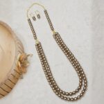Metallic Shade Pearl Necklace - Image 3