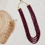 Maroon Beaded Necklace - Image 2