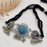Blue Yellow Oxidized Necklace - Image 2
