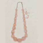 Real Rose Quartz Stone Necklace - Image 4