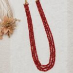 Maroon Beaded Necklace - Image 2