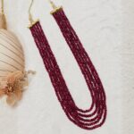 Dark Red Beaded Necklace - Image 2