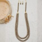 Metallic Shade Pearl Necklace - Image 2