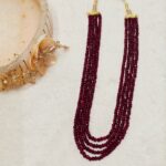 Maroon Beaded Necklace - Image 3
