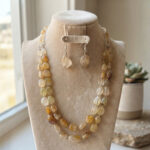 Real Golden Rutile Stone Necklace