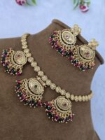 Stone-Studded Artificial Indian Necklace Set for Women - Image 2