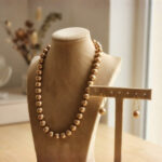 Pearl Necklace with Pyrite Stone - Image 2