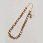 Pearl Necklace with Pyrite Stone - Image 4